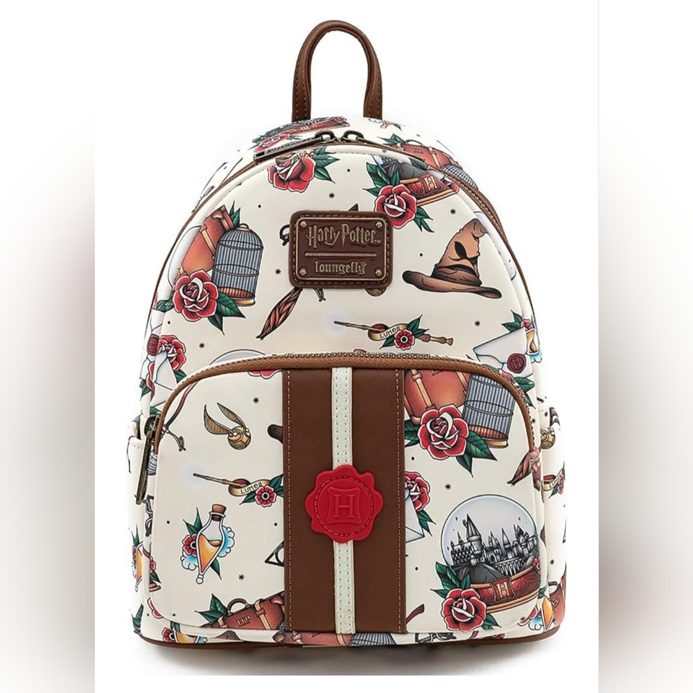 Loungefly Harry Potter Tattoo Art Double Strap Backpack